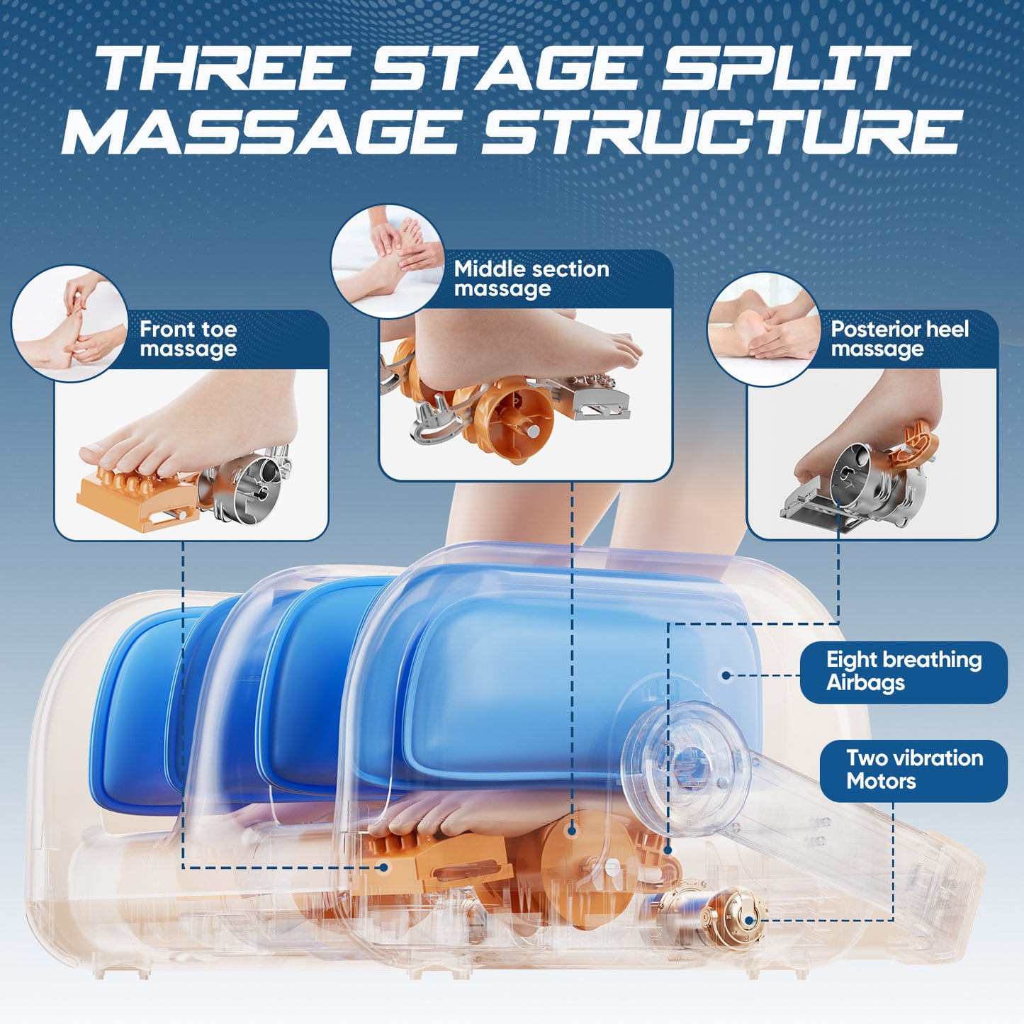 Fully Automatic Leg Massager Calf Instrument Foot Massager Multi-function Kneading Roller Foot Massage Machine Hot Compress